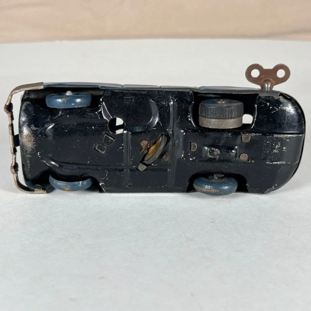 Occupied Japan 1940s Blue Wind Up‎ Toy Car Sedan 5.5 Inch Vintage MCM Toy